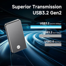 Load image into Gallery viewer, aigo P1 External SSD 1Tb/2TB Portable SSD Up to 2000 MB/s Read USB 3.2 Gen 2x2 USB-C USB-A External Solid State Drive Dust-Resistant Type-C Smartphone Windows PS5 Xbox PS4