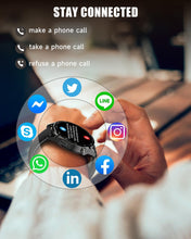 Cargar imagen en el visor de la galería, Aigo® Smart Watch Dial Answer Calls Smartwatch para teléfonos Android iOS Rastreador de actividad física a prueba de agua con pantalla táctil completa de 1.45 "12 modos deportivos Podómetro Monitor de sueño de frecuencia cardíaca