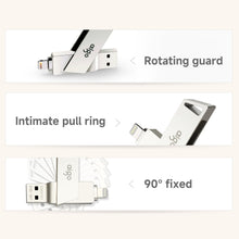 Load image into Gallery viewer, aigo U368 Flash Drive for iPhone MFI Certified Photo Stick for iPhone Thumb Drive Memory Stick USB Stick Flashdrive for External Storage Pad PC iOS Lightning Device, 128GB/256GB