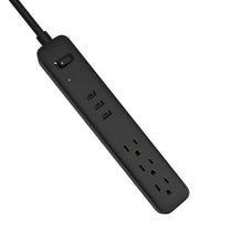 Load image into Gallery viewer, TP® Quality 3 Outlet 3  USB Switch Power Strip Surge Protector 4Ft  Cord with Flat Plug