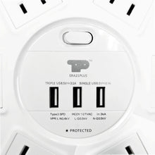 Load image into Gallery viewer, TP UFO 6-Outlet Surge Protector Clear-Blue Round Power Center Strips