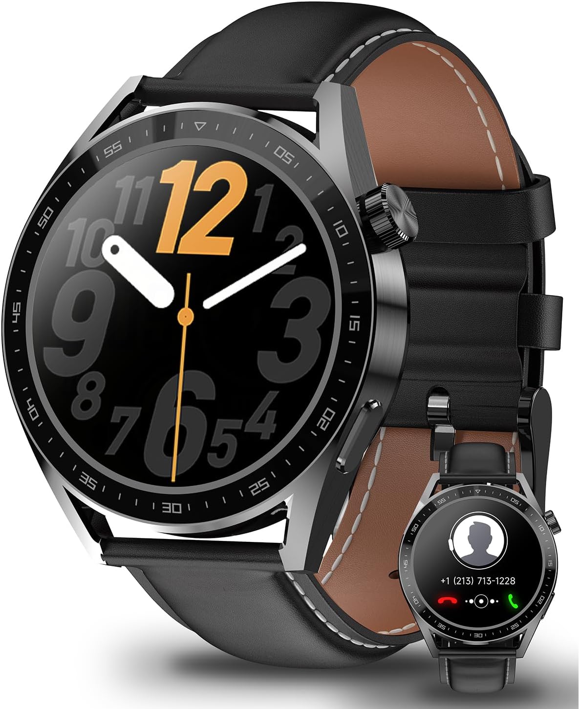 Aigo® Smart Watch Dial Answer Calls Smartwatch para teléfonos Android iOS Rastreador de actividad física a prueba de agua con pantalla táctil completa de 1.45 