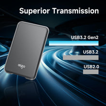 Load image into Gallery viewer, aigo S7 Portable External SSD 1TB/2TB Mini Portable Solid State Drive USB 3.2 USB-C to A Data Transfer for PC Laptop Window