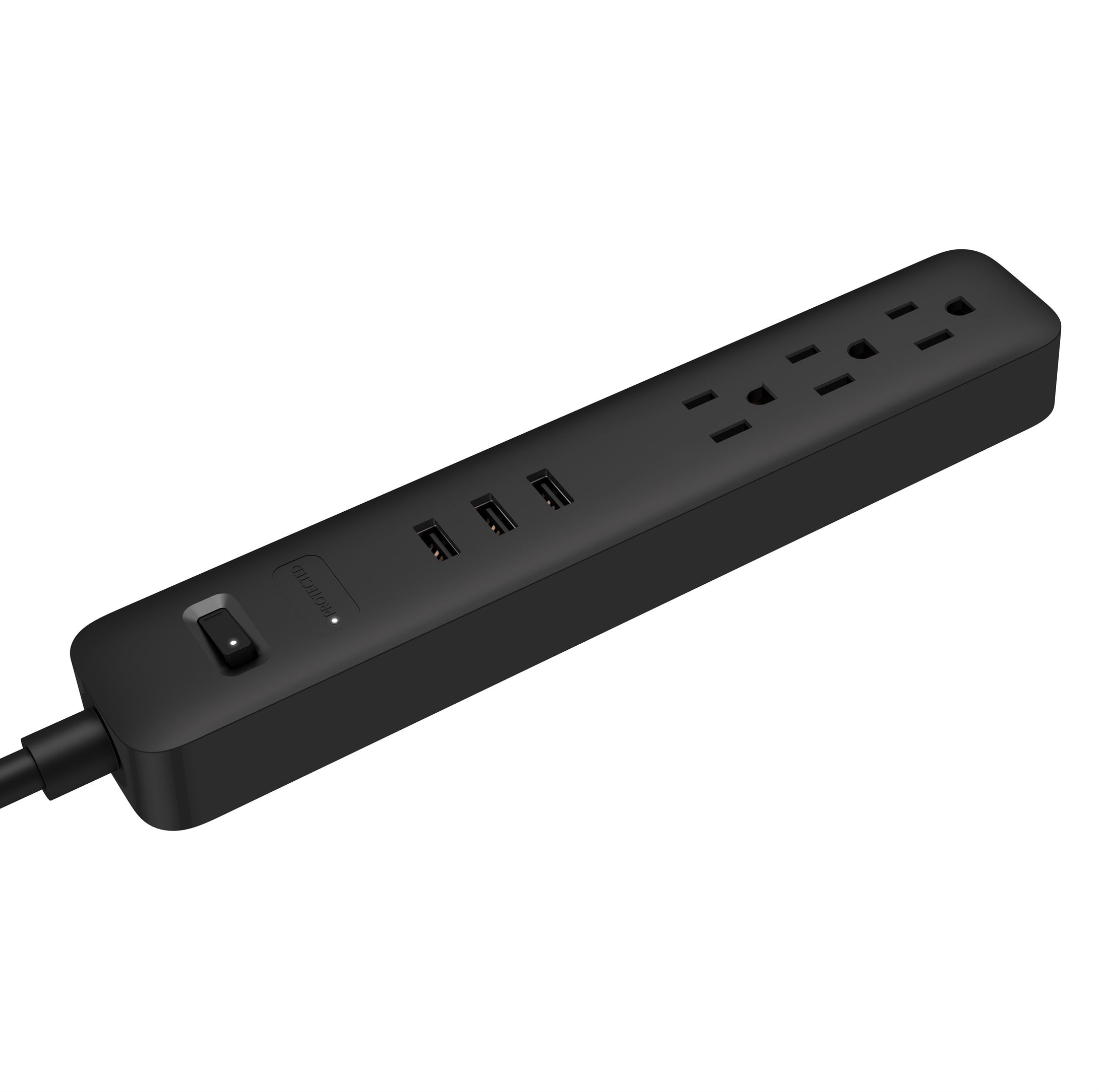 TP Quality 3 Outlet 3 USB Ports Switch Power Strip Surge Protector