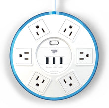 Load image into Gallery viewer, TP UFO Circular Power Strip - 6 Wide-Spaced Outlets for Large Adapters
